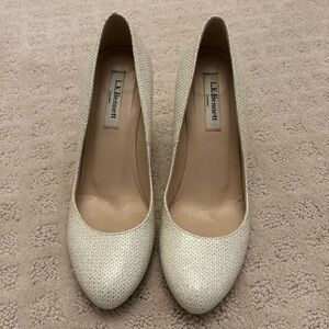 LK Bennett gold and cream high heels Size 37.5
